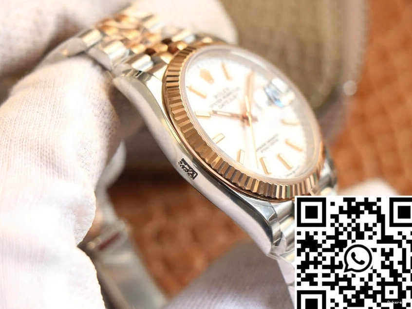 Rolex M126231-0017 White Datejust Factory EW Rose Dial Gold 0123
